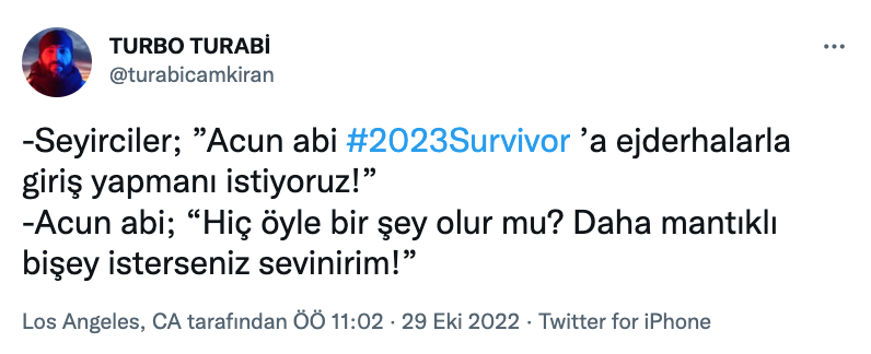 turabi camkiran turbo turabi nin ejderha esprili survivor 2023 paylasimi olay oldu